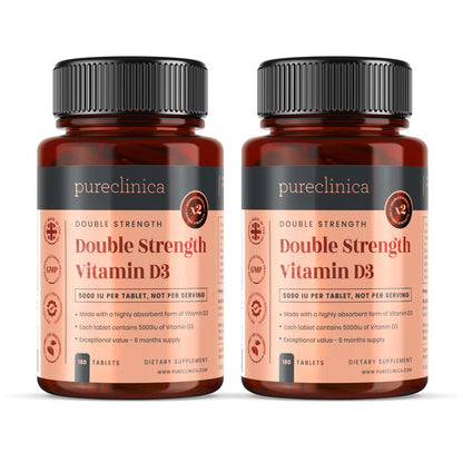 Double Strength Vitamin D3 5000iu Tablets - 180 per bottle - 6 months supply