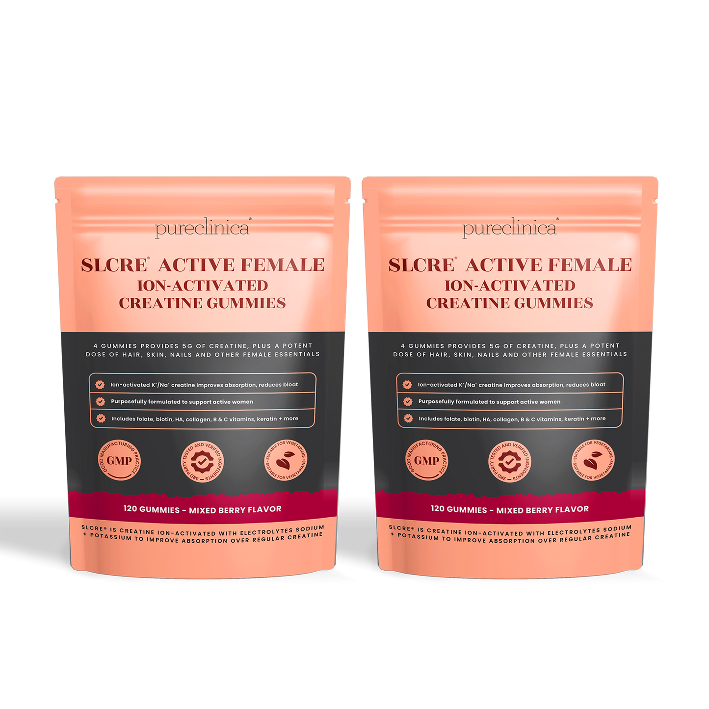 SLCRE® Active Female - Ion-Activated Creatine Gummies for Women