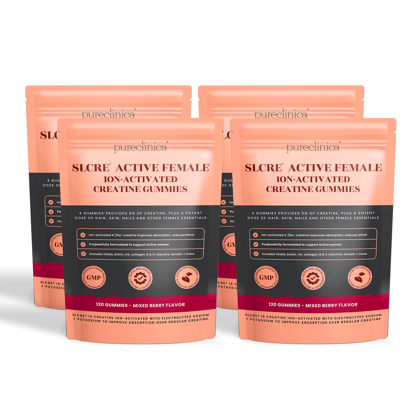 SLCRE® Active Female - Ion-Activated Creatine Gummies for Women